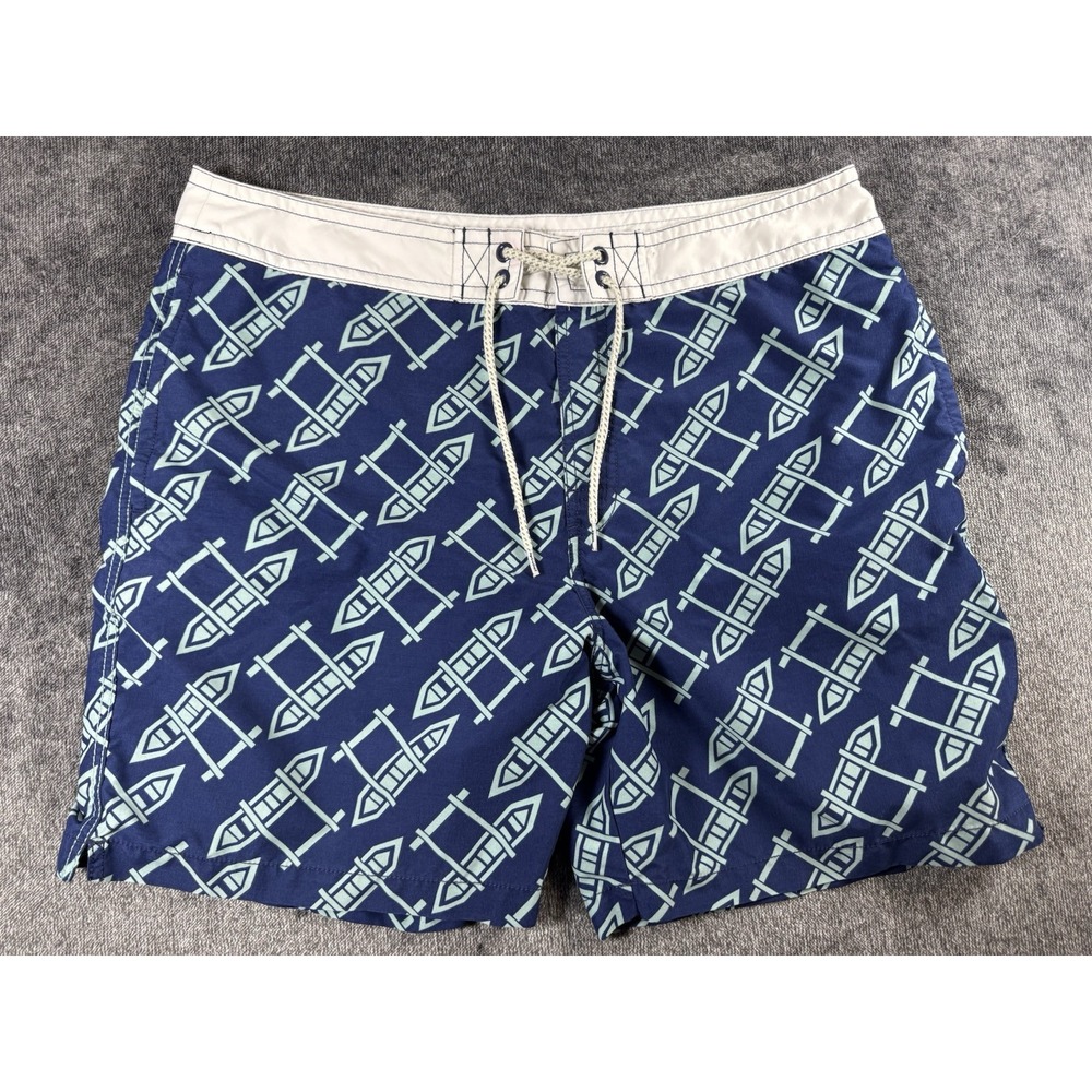 Vintage Reyn Spooner Board Tie Front Print Broad Shorts Size 38‎